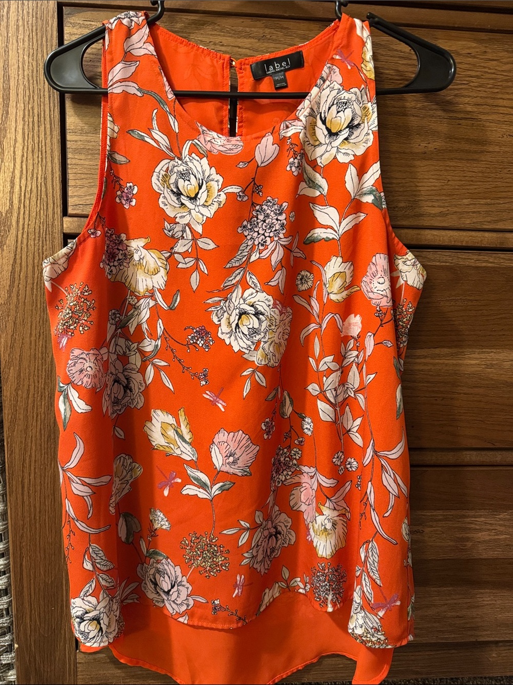 RACHEL Rachel Roy Bright Orange Floral Sleeveless Cami